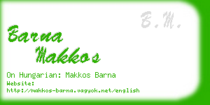 barna makkos business card